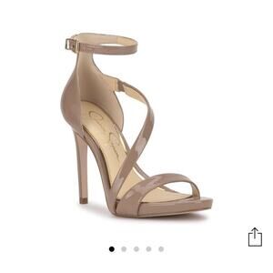 NEW Jessica Simpson Women's 6.5MNude Rayli Asymetric Ankle-Strap Dress Sandals